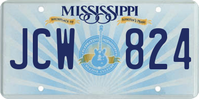 MS license plate JCW824