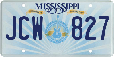 MS license plate JCW827