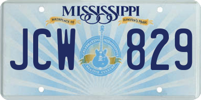 MS license plate JCW829
