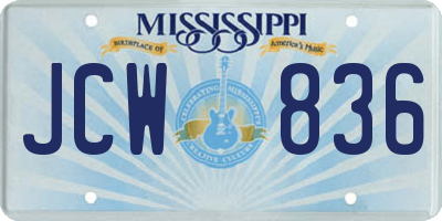 MS license plate JCW836