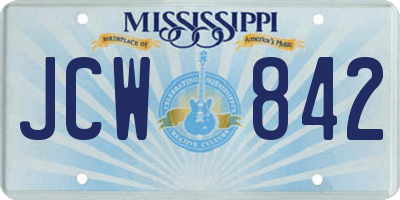 MS license plate JCW842