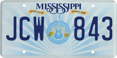 MS license plate JCW843