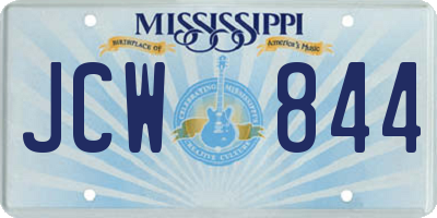 MS license plate JCW844