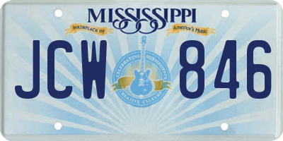 MS license plate JCW846