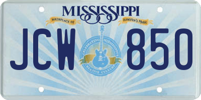 MS license plate JCW850