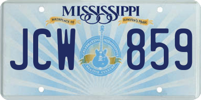 MS license plate JCW859