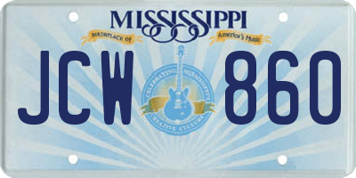 MS license plate JCW860