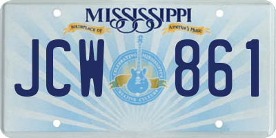 MS license plate JCW861