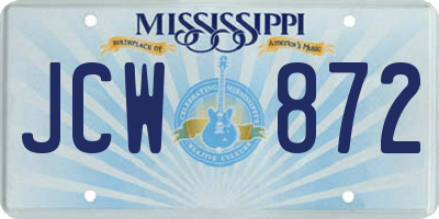 MS license plate JCW872