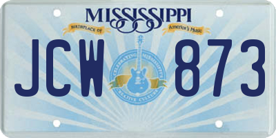 MS license plate JCW873