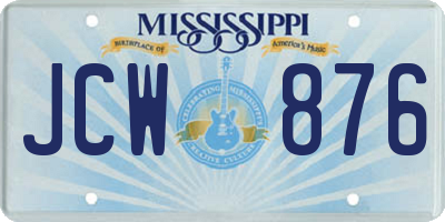 MS license plate JCW876