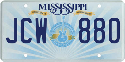 MS license plate JCW880