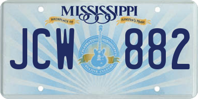 MS license plate JCW882
