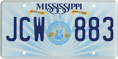 MS license plate JCW883