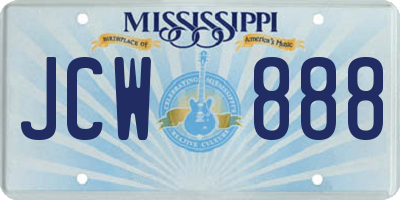 MS license plate JCW888