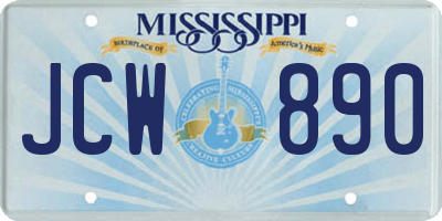 MS license plate JCW890