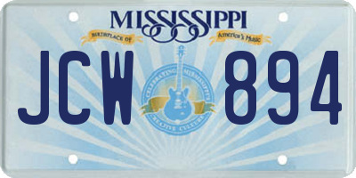 MS license plate JCW894
