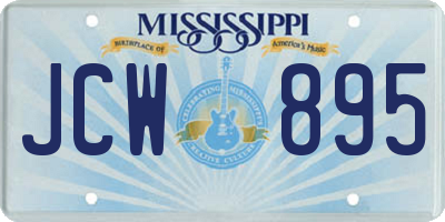 MS license plate JCW895