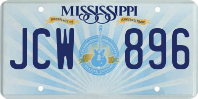 MS license plate JCW896