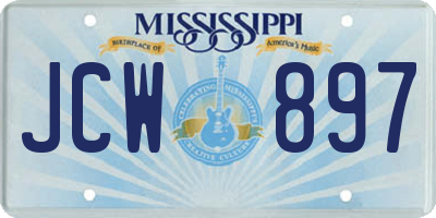 MS license plate JCW897