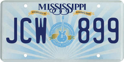 MS license plate JCW899