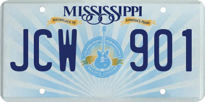 MS license plate JCW901