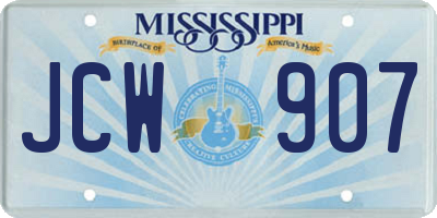 MS license plate JCW907