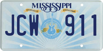 MS license plate JCW911
