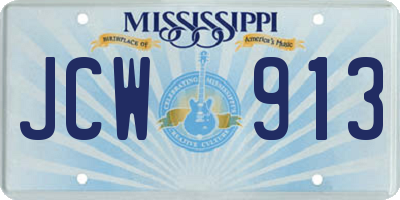 MS license plate JCW913