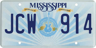MS license plate JCW914