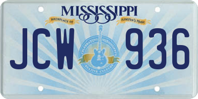 MS license plate JCW936