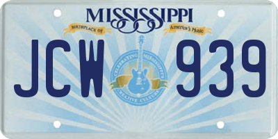 MS license plate JCW939