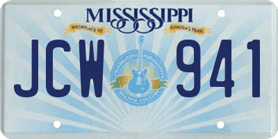 MS license plate JCW941