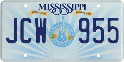 MS license plate JCW955