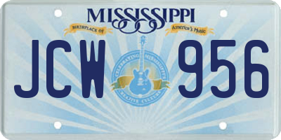 MS license plate JCW956