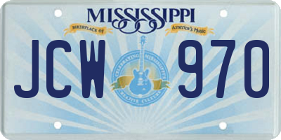 MS license plate JCW970