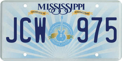 MS license plate JCW975