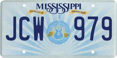 MS license plate JCW979