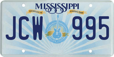 MS license plate JCW995