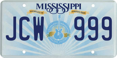 MS license plate JCW999
