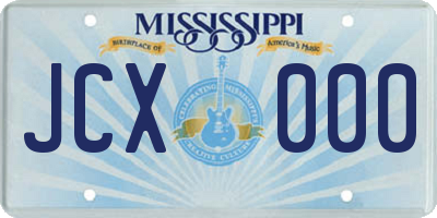 MS license plate JCX000