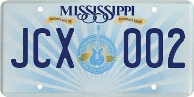 MS license plate JCX002