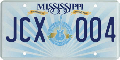 MS license plate JCX004