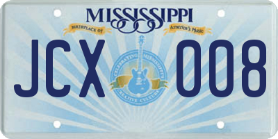 MS license plate JCX008