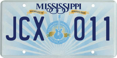 MS license plate JCX011