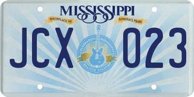 MS license plate JCX023