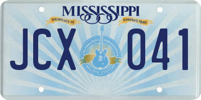 MS license plate JCX041