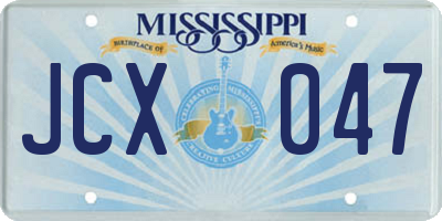 MS license plate JCX047