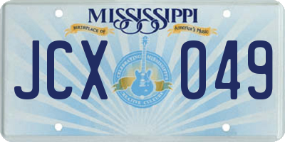 MS license plate JCX049