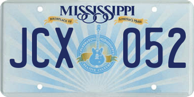 MS license plate JCX052
